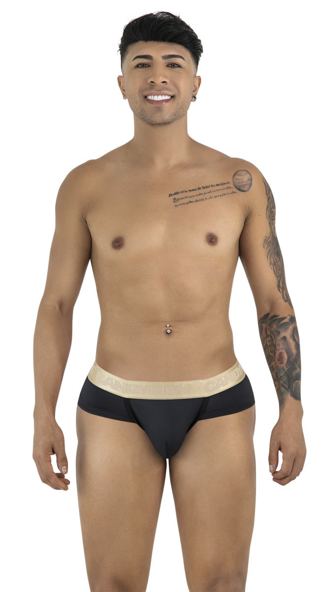 CandyMan 99932 black briefs with contrasting beige waistband designed for comfortable everyday wear