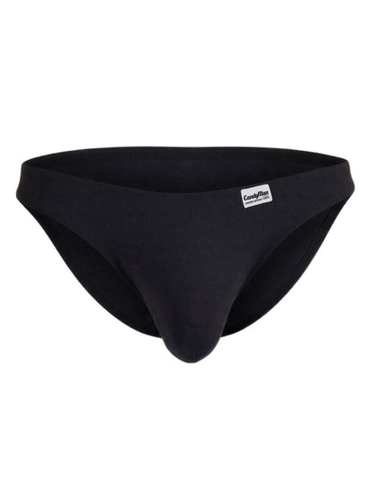 Black candyman 99932 men’s briefs with smooth form-fitting design and small white brand tag on waistband