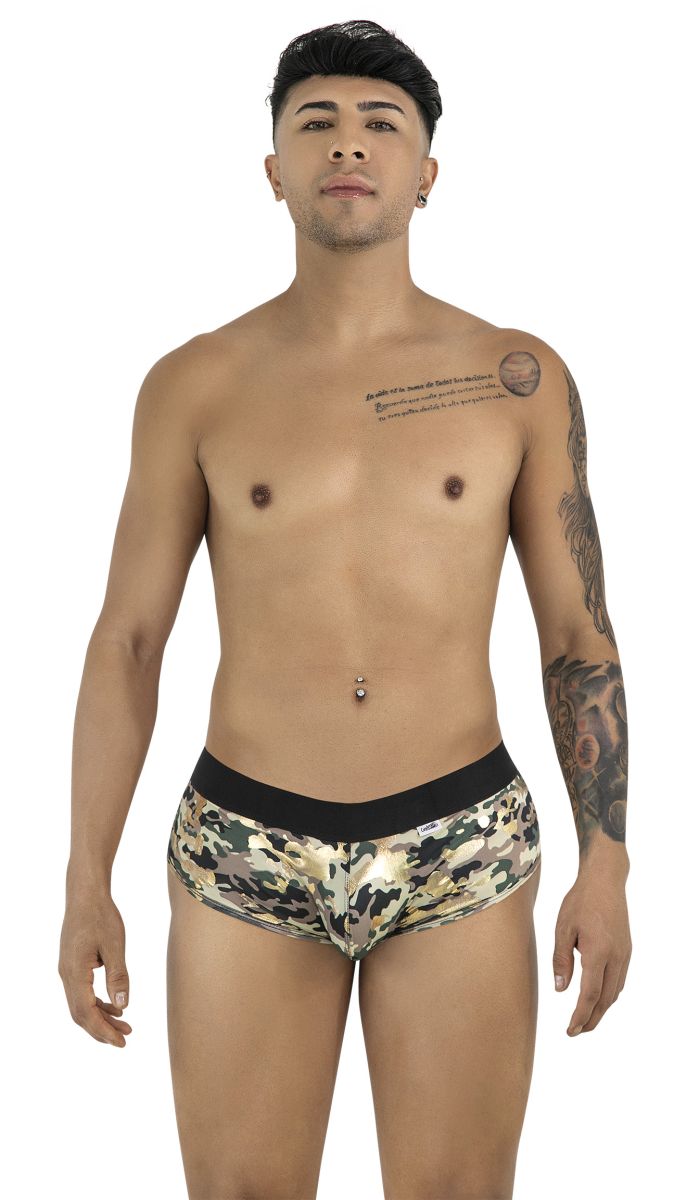 Camoman 99937 trunks camouflage briefs with solid black waistband designed for comfortable everyday wear