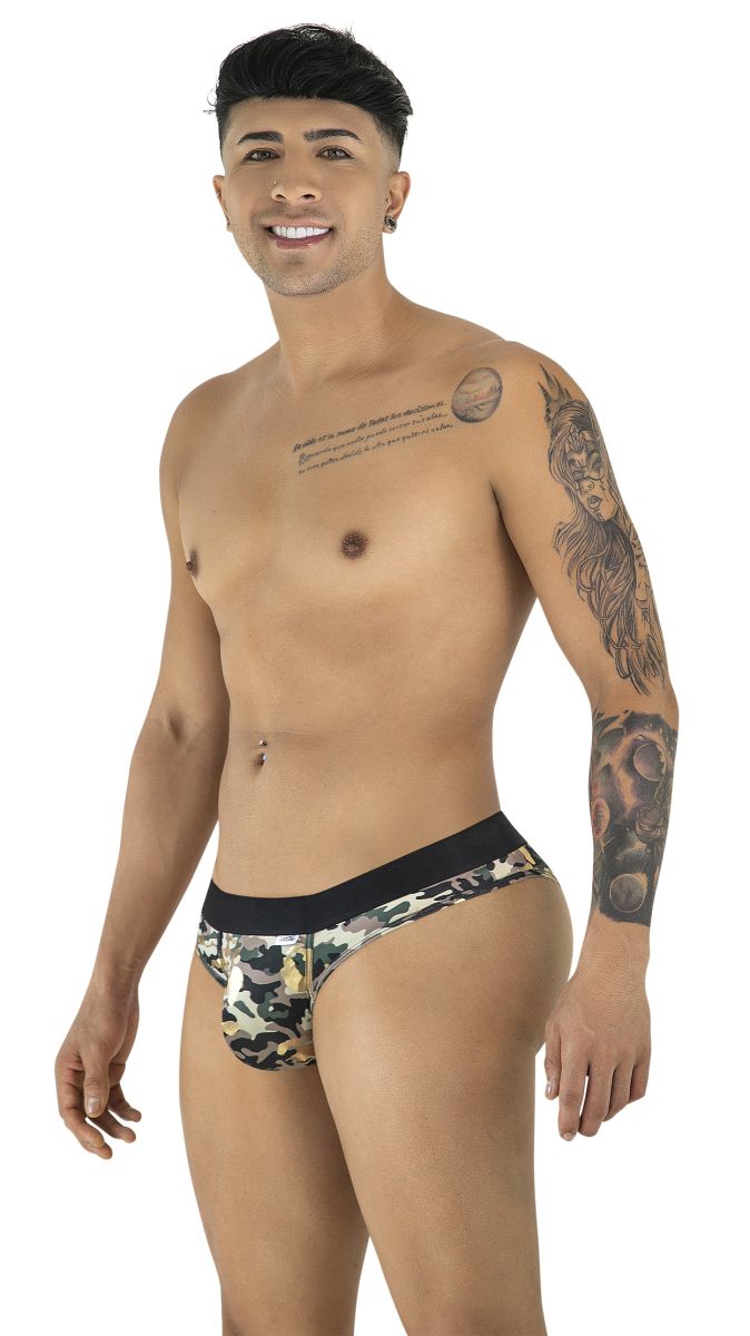 CandyMan 99938 camouflage briefs with a black waistband designed for comfortable everyday wear