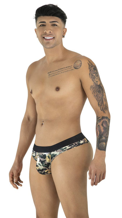 CandyMan 99938 camouflage briefs with a black waistband designed for comfortable everyday wear