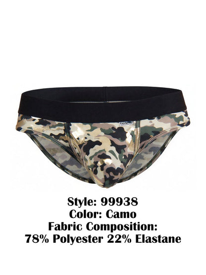 CandyMan 99938 briefs in camo pattern with black waistband made of 78% polyester 22% elastane
