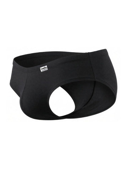 Black CandyMan 99943 trunks featuring an open-back design with a side label on a white background.