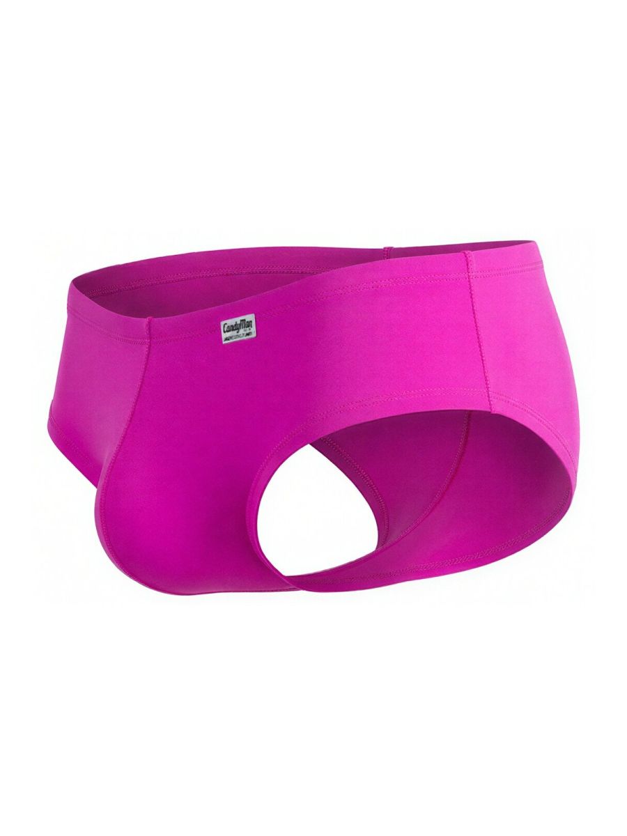 CandyMan 99943 magenta trunks with a low-cut design and an open-back style. Features a small CandyMan logo label.