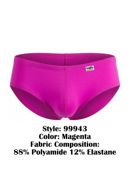 CandyMan 99943 trunks in magenta. Form-fitting, low-rise style with a center seam and small branded logo tab.