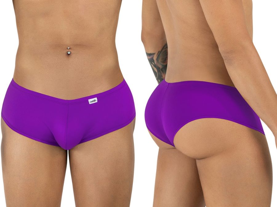 CandyMan 99943 trunks in orchid purple. Low-rise, form-fitting style with a small logo tag on the front.