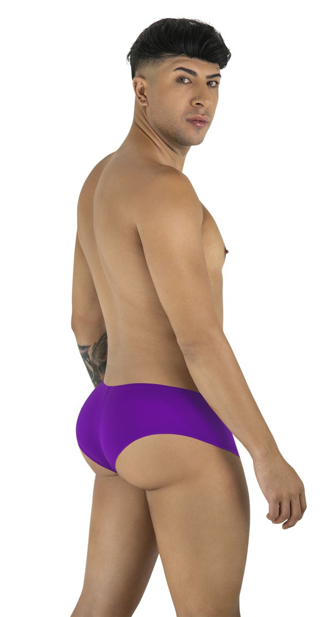 CandyMan 99943 trunks in orchid color. Low-rise, form-fitting trunks with smooth, minimal-coverage fabric.