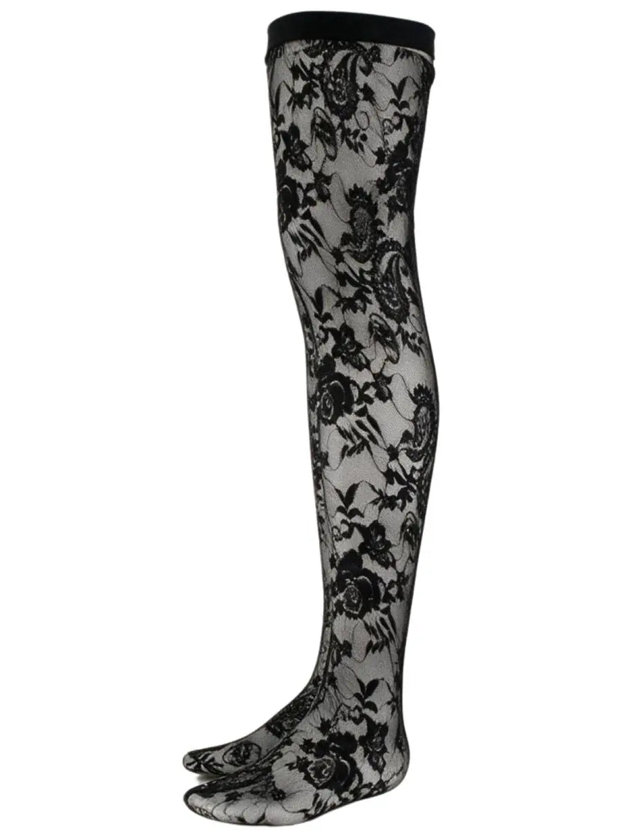 CandyMan 99968 Herrenunterwäsche verführerische Spitzen-Overknees Farbe Schwarz