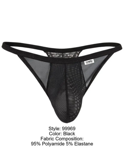 CandyMan 99969 Herrenunterwäsche Netzspitze Verführerischer Tanga Farbe Schwarz