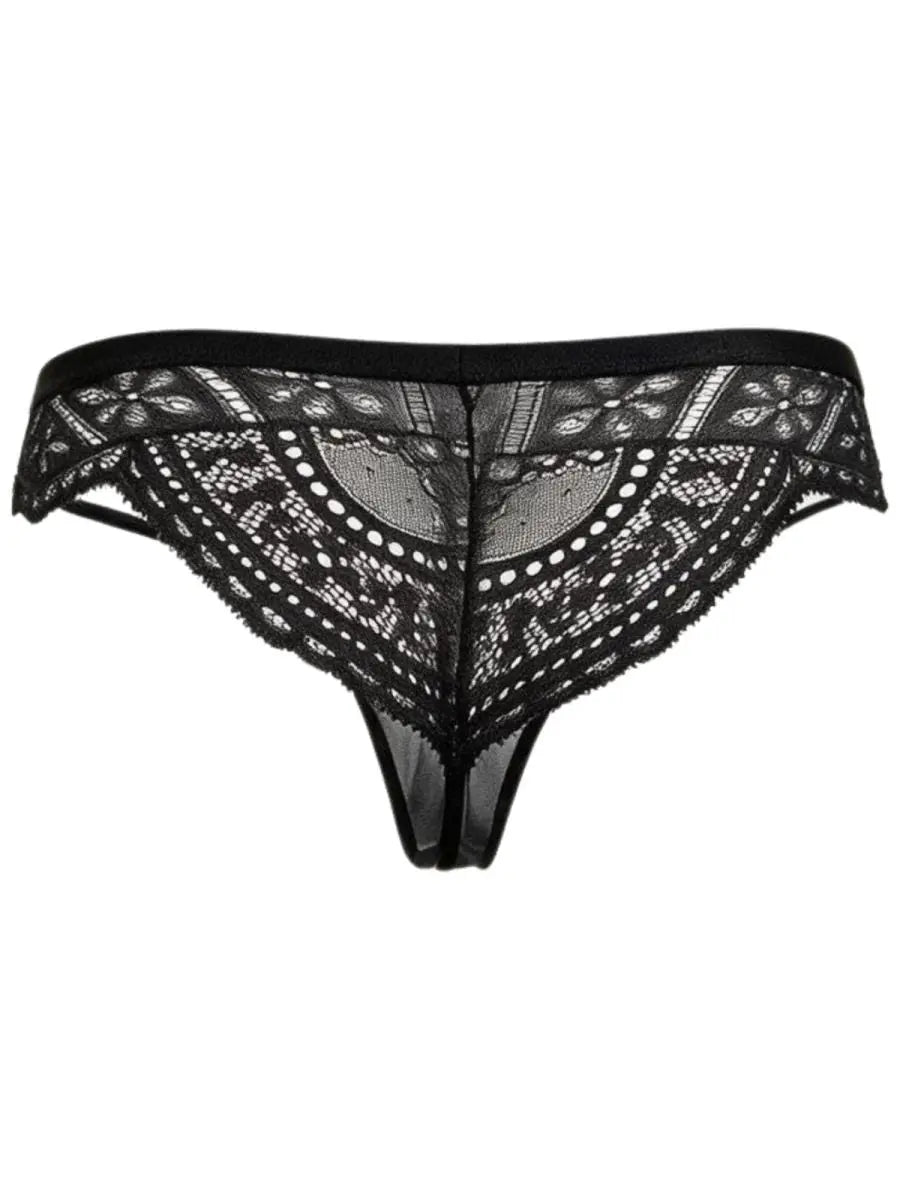 CandyMan 99971 Herrenunterwäsche verführerischer Netz-Spitzen-String Farbe Schwarz