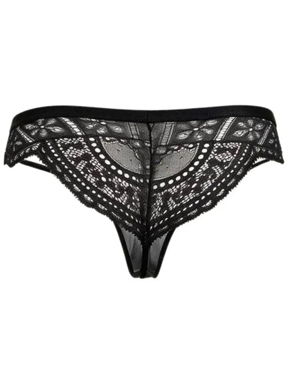 CandyMan 99971 Herrenunterwäsche verführerischer Netz-Spitzen-String Farbe Schwarz