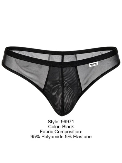 CandyMan 99971 Herrenunterwäsche verführerischer Netz-Spitzen-String Farbe Schwarz