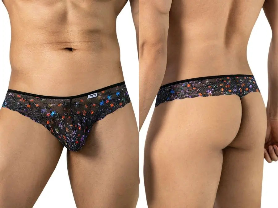 CandyMan 99975 Herrenunterwäsche bedruckte Netz-Tangas Farbe Schwarz
