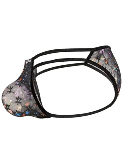 CandyMan 99977 Herrenunterwäsche verfüdherischer Jockstrap aus bedrucktem Netzstoff Farbe Schwarz