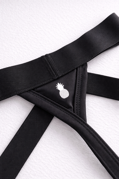 JJ Malibu Men's Host-or-Travel Adjustable Jock Thong - Midnight Black