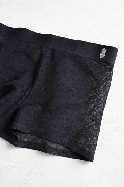 JJ Malibu Men's Geo-Mesh Seamless Boxers-  Charcoal Black