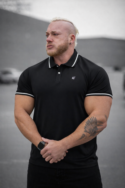 Jed North Men's Banded Muscle-Fit Polo T-Shirt - Black