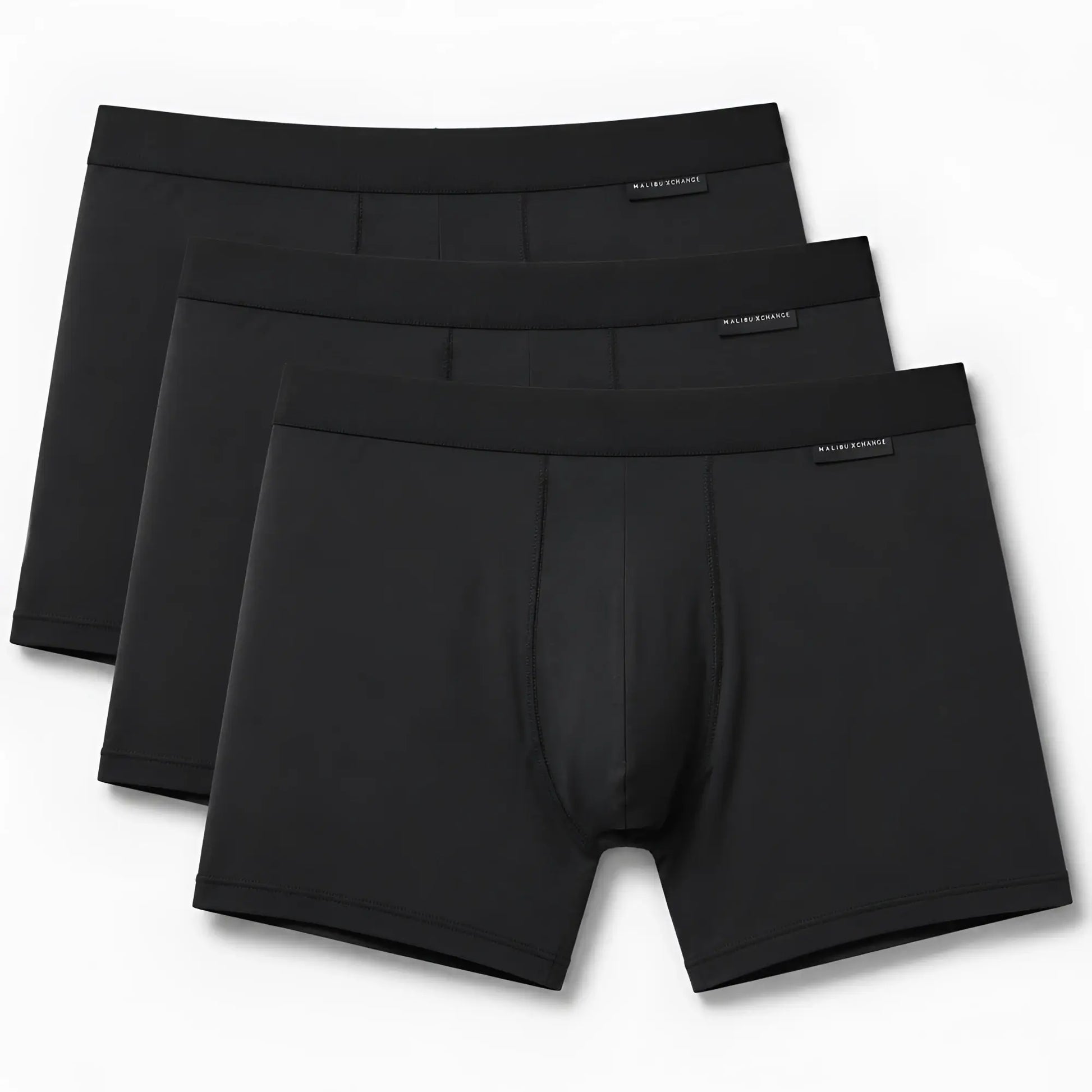 Malebasics classic tripack black men’s boxer briefs with smooth seamless design and elastic waistband