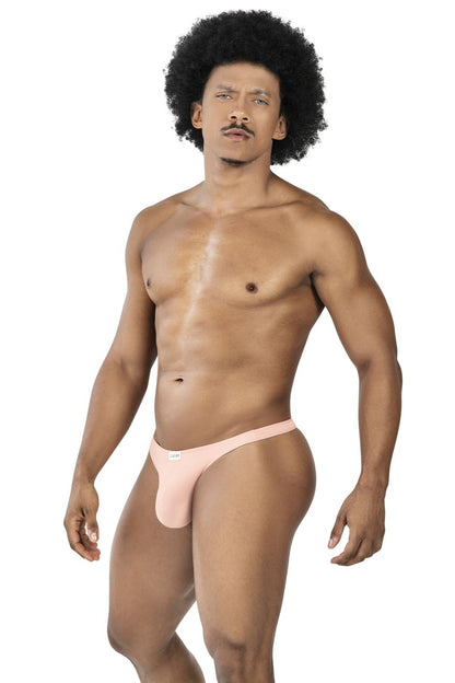 A light pink form-fitting clever 100007 australian latin thong made of smooth fabric designed for comfort