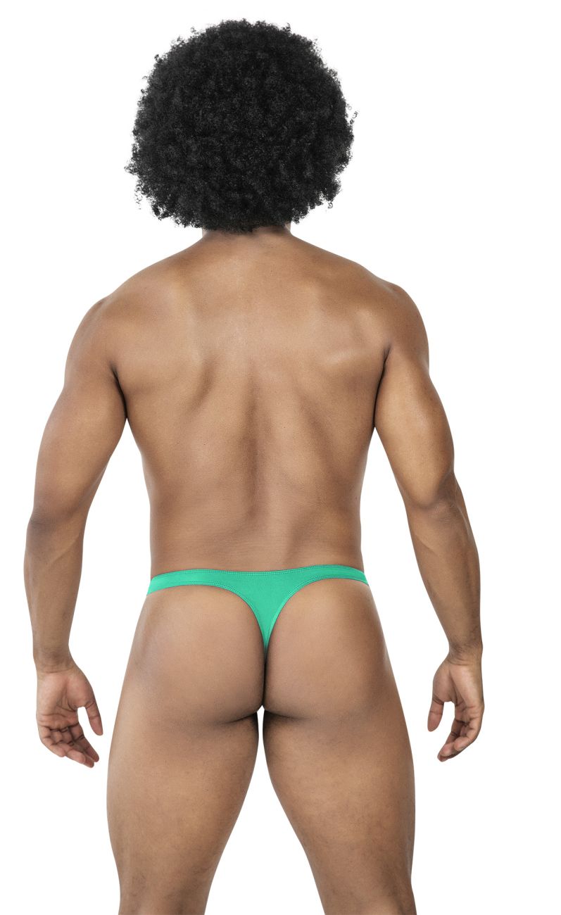 A vibrant teal clever australian latin thong made of smooth stretchy fabric in a 3pk set