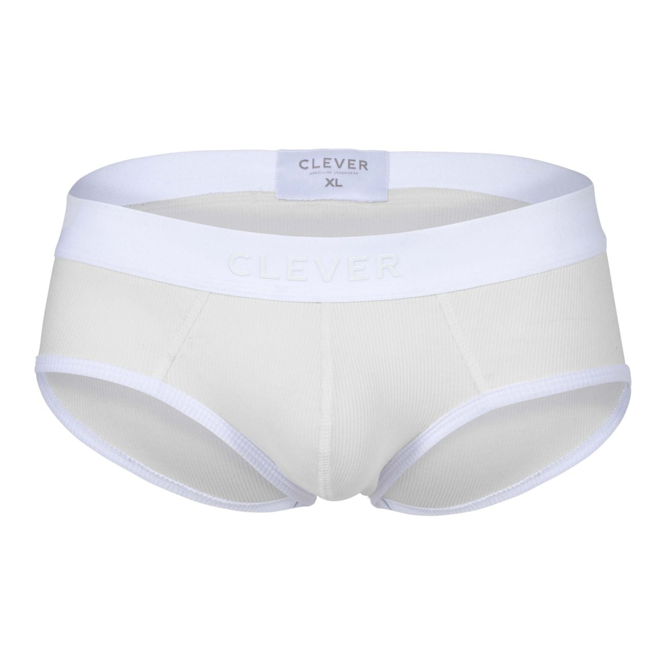 White clever brand men’s briefs in beige with a soft seamless design and elastic waistband for comfortable wear
