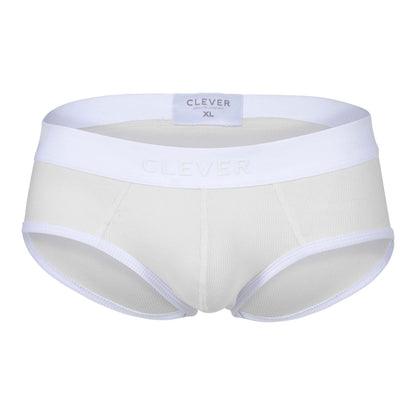 White clever brand men’s briefs in beige with a soft seamless design and elastic waistband for comfortable wear