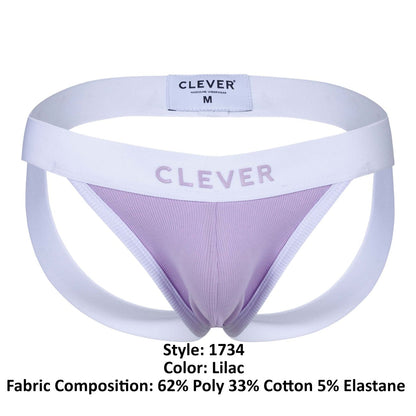 Lilac clever 1734 colors men’s athletic briefs with white elastic waistband and supportive side panels