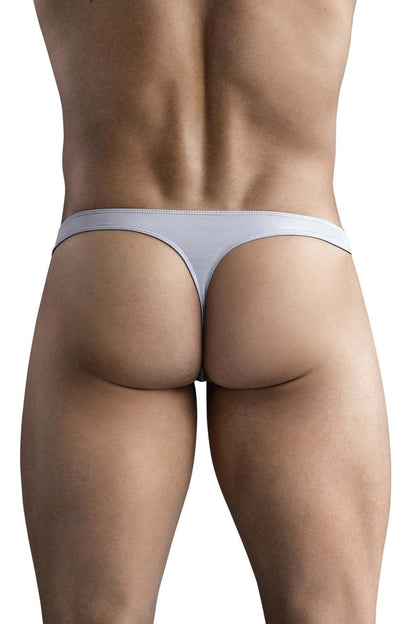 A sleek light gray clever 1745 optimo thong made of smooth fabric with a minimalist design