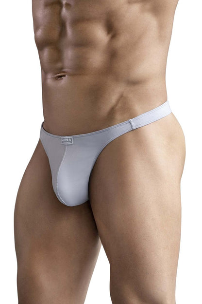 Light gray seamless clever 1745 optimo thong with subtle brand tag at waistband for comfortable everyday wear