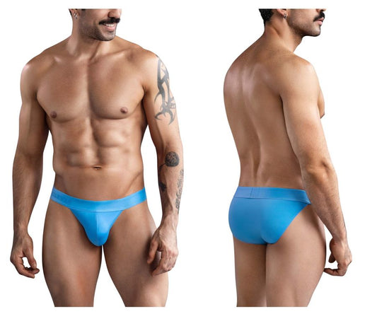 Bright blue clever 1749 eco bikini briefs in smooth stretchy fabric with a contoured form-fitting design