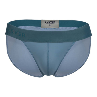 Teal colored clever 1749 eco bikini briefs with branded label and subtle stitching details for men