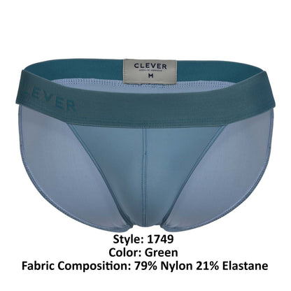 Clever 1749 eco bikini green men’s briefs made from 79% nylon 21% elastane with eco-friendly fabric