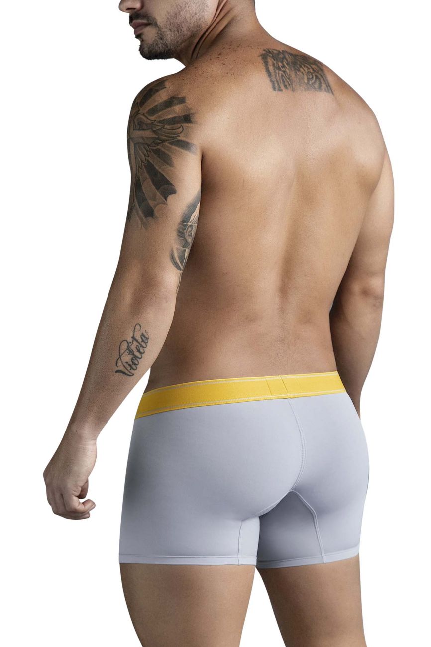 Light gray clever 1755 diseno trunks boxer briefs with bold yellow waistband for comfortable everyday wear