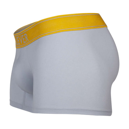 Light gray Clever 1755 Diseno trunks with bright yellow waistband and ever lettering in matching yellow color