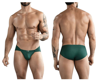 Dark green clever 1775 optimo briefs with form-fitting smooth stretchy fabric and subtle front brand logo