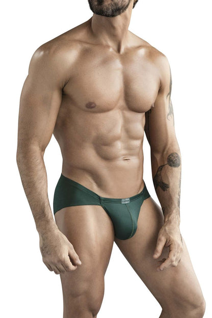 Dark green clever 1775 optimo briefs with sleek smooth fabric and subtle brand tag at the waistband