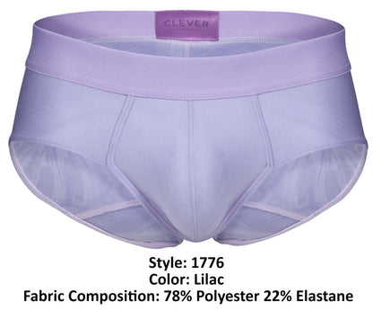 Clever 1776 venecia lilac briefs made of 78 percent polyester and 22 percent elastane fabric shown from the back side