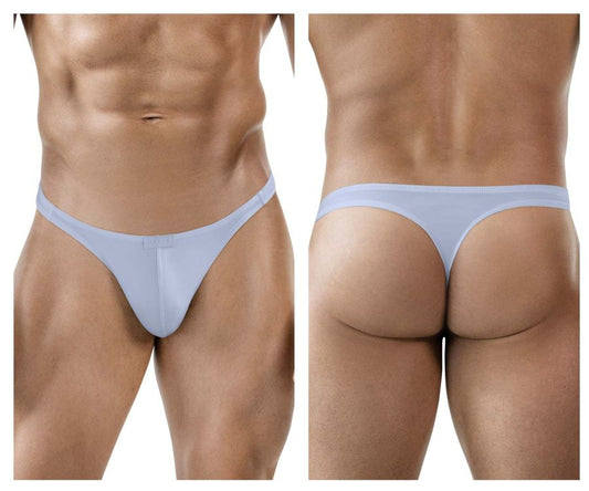 Light blue clever 1830 desirable thong made of smooth stretchy fabric with minimalist design and no visible branding