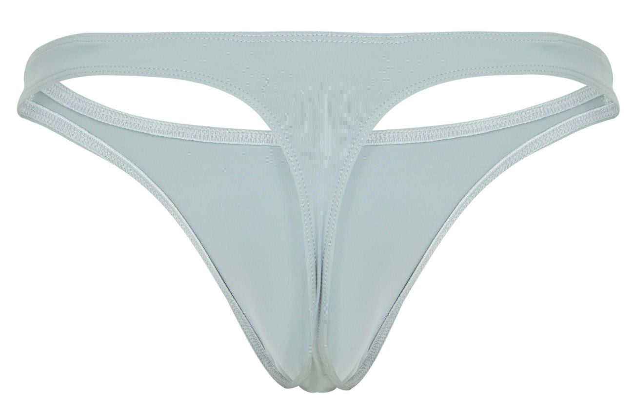 Light blue seamless thong with thin waistband and cutout design made of smooth stretch fabric by Clever 1830