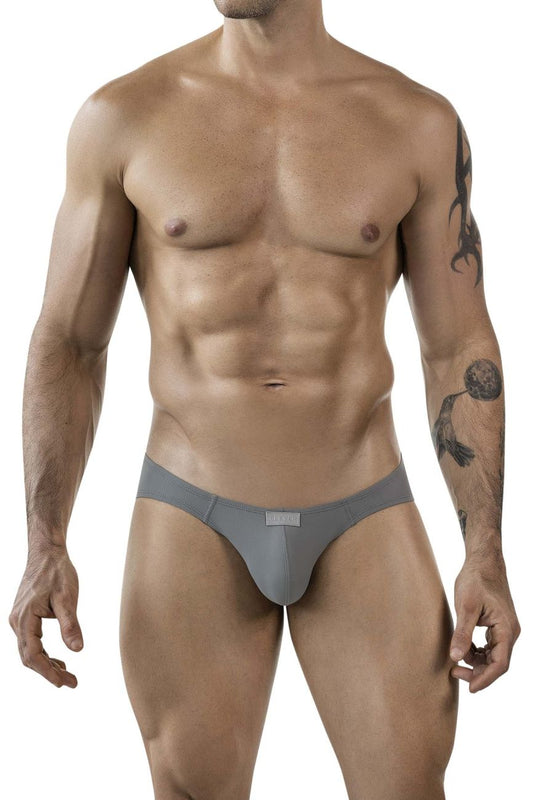 Gray clever 1843 buenavista bikini briefs with smooth seamless design and small rectangular waistband tag