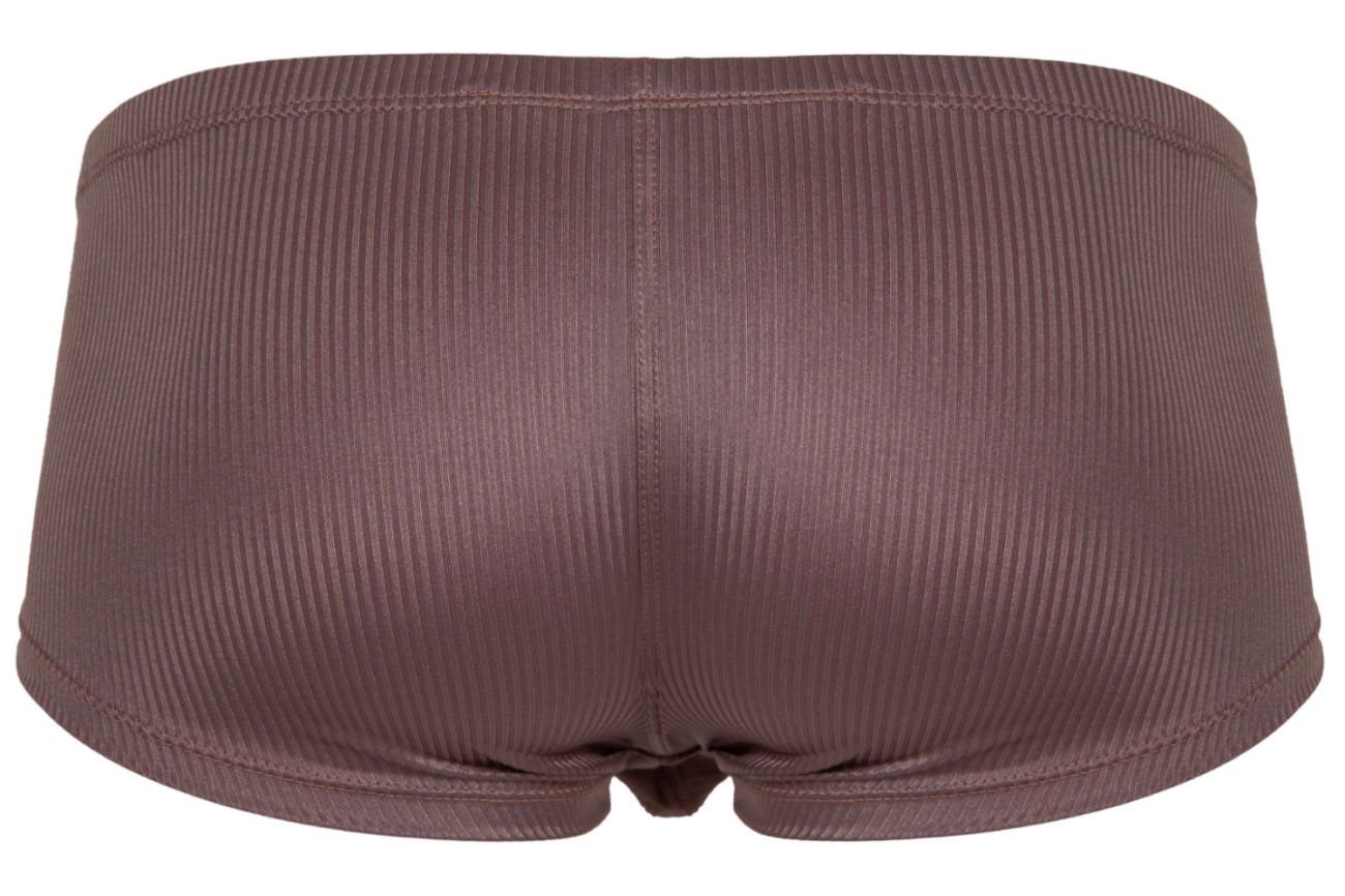 Brown ribbed cotton briefs clever 1844 aura trunks with smooth shiny finish and neatly stitched seams