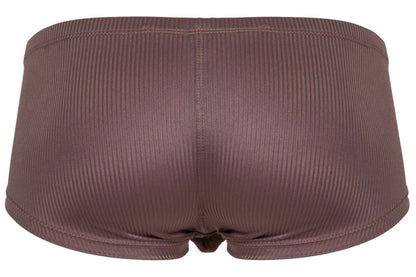 Brown ribbed cotton briefs clever 1844 aura trunks with smooth shiny finish and neatly stitched seams