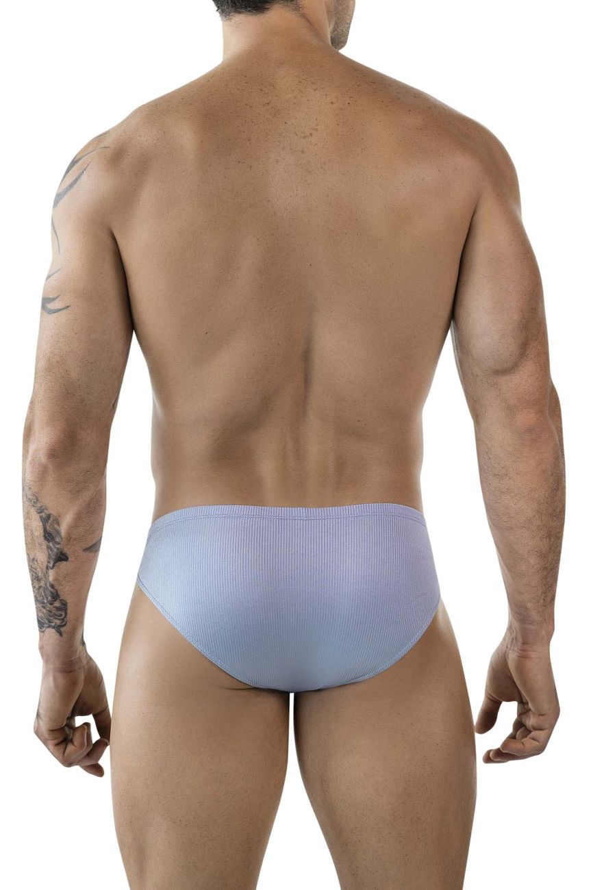 Light blue ribbed briefs from clever 1845 aura bikini collection featuring soft stretchy fabric for comfortable wear