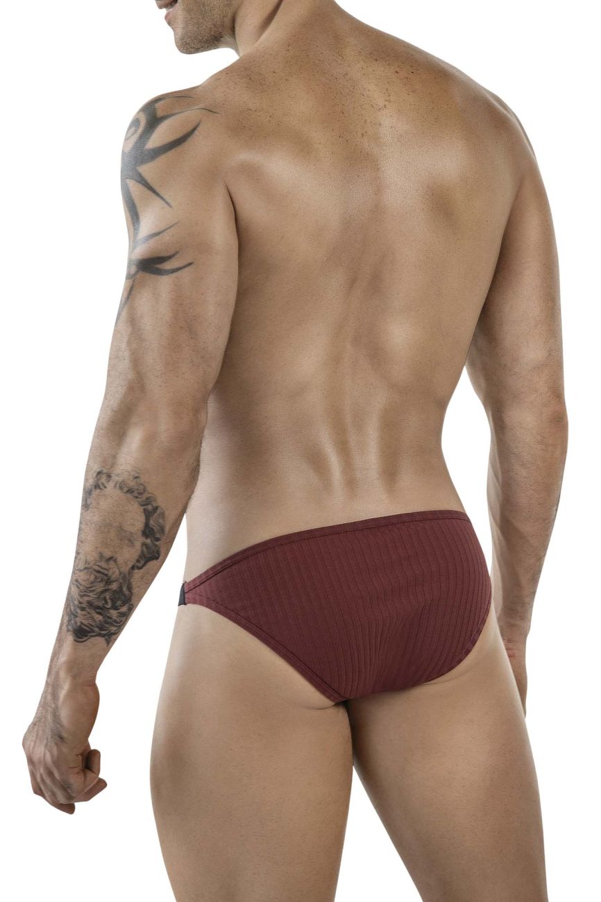 Maroon ribbed briefs from clever 1846 mantra bikini color grape featuring a comfortable ribbed texture