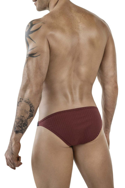 Maroon ribbed briefs from clever 1846 mantra bikini color grape featuring a comfortable ribbed texture