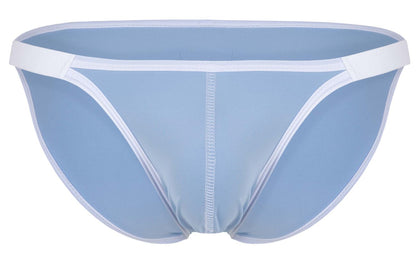 Light blue clever 1848 relax bikini briefs with white trim and a central seam for comfortable everyday wear