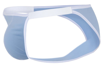 Light blue mesh briefs with white trim and elastic waistband by clever 1848 relax bikini color blue