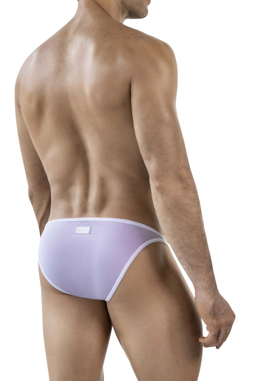 Lavender mesh briefs with white trim from clever 1848 relax bikini color lilac featuring breathable fabric and comfortable fit