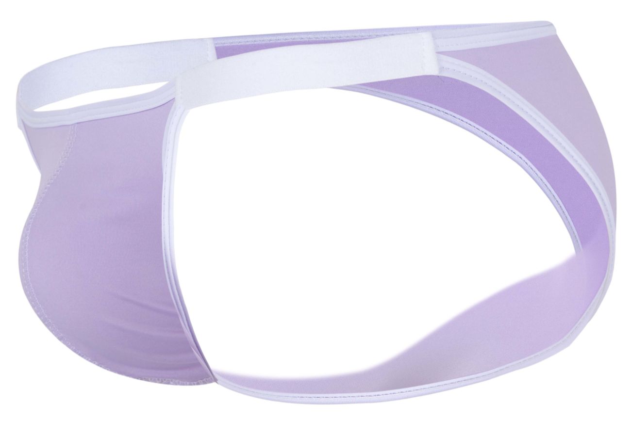 Lavender mesh briefs with white elastic waistband and side seams from clever 1848 relax bikini color lilac