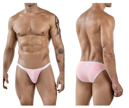 Pink clever 1848 relax bikini athletic briefs with white trim designed for comfortable activewear use
